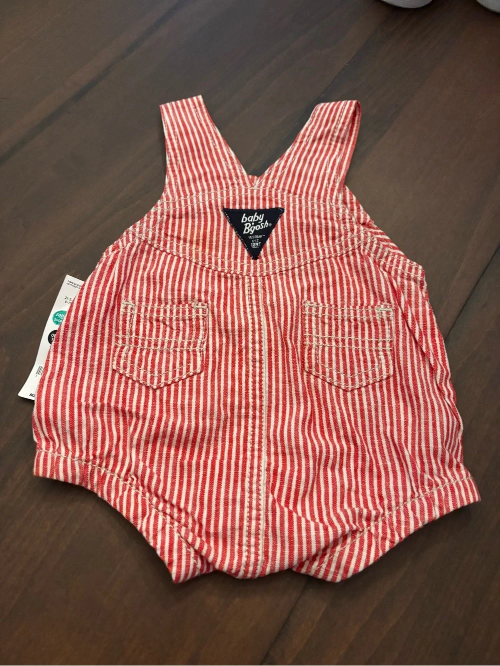 OshKosh B'gosh Red and White Striped Baby Overalls 100% cotton